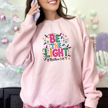 Load image into Gallery viewer, Wholesale Be The Light Christmas Sweatshirt - Light Pink Sweatshirt
