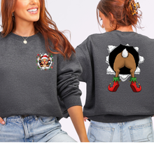 Load image into Gallery viewer, Wholesale Reindeer Front/Back Sweatshirt - Dark Heather Sweatshirt
