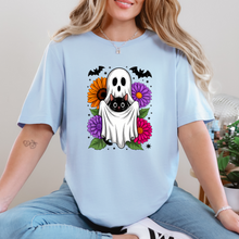 Load image into Gallery viewer, Wholesale Cat and Ghost Graphic Tee - Baby Blue Tee
