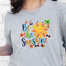 Load image into Gallery viewer, Wholesale Patchwork Be The Sunshine Graphic Tee - Grey Tee
