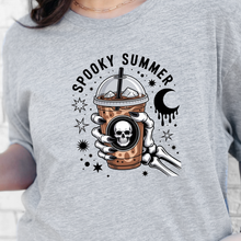 Load image into Gallery viewer, Wholesale Spooky Summer Iced Coffee Graphic Tee - Grey
