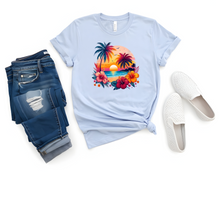 Load image into Gallery viewer, Wholesale Summar Vacation Palm Tree Graphic Tee - Light Blue Tee
