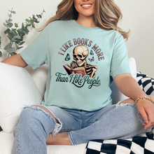 Load image into Gallery viewer, Wholesale Books more than People Graphic Tee - Dusty Blue Tee
