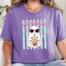 Load image into Gallery viewer, Wholesale Preppy Summerween Ghost Graphic Tee - Heather Team Purple
