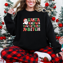 Load image into Gallery viewer, Wholesale Santa Knows You've Been a B*tch Sweatshirt - Ash Sweatshirt
