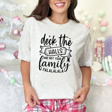 Load image into Gallery viewer, Wholesale Deck The Halls Not Your Family Graphic Tee - Ash Tee
