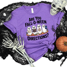 Load image into Gallery viewer, Wholesale Falloween Directions Graphic Tee - Heather Team Purple Tee
