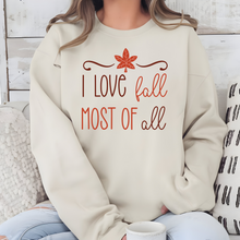 Load image into Gallery viewer, Wholesale I Love Fall Most of All Graphic Tee or Sweatshirt - Sand Sweatshirt
