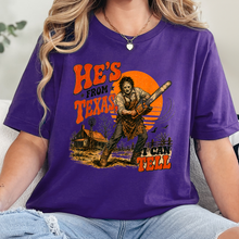 Load image into Gallery viewer, Wholesale He's From Texas Graphic Tee - Team Purple
