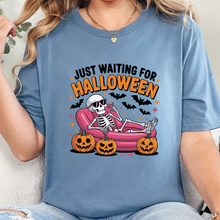 Load image into Gallery viewer, Wholesale Waiting on Halloween Graphic Tee - Steel Blue
