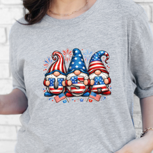 Load image into Gallery viewer, Wholesale Patriotic Gnomes Graphic Tee - Grey Tee

