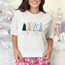 Load image into Gallery viewer, Wholesale Blue Merry Christmas Graphic Tee - Ash Tee
