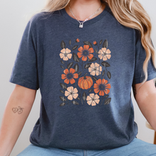 Load image into Gallery viewer, Wholesale Boho Floral Fall Graphic Tee - Heather Navy

