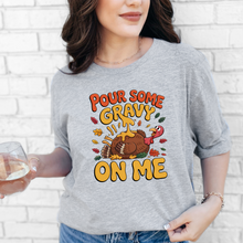 Load image into Gallery viewer, Wholesale Gravy on Me Turkey Graphic Tee - Grey Tee
