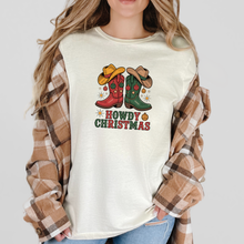 Load image into Gallery viewer, Wholesale Howdy Christmas Boots Graphic Tee - Natural Tee
