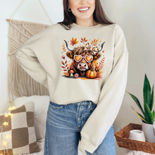 Load image into Gallery viewer, Wholesale Fall Highland Cow Graphic Tee or Sweatshirt - Sand Sweatshirt
