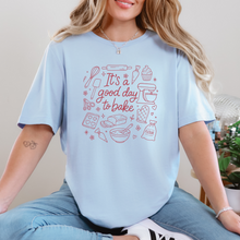 Load image into Gallery viewer, Wholesale Good Day to Bake Graphic Tee - Baby Blue Tee
