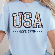 Load image into Gallery viewer, Wholesale Floral USA Graphic Tee - Baby Blue Tee
