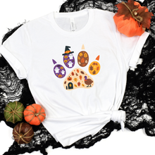 Load image into Gallery viewer, Wholesale Spooky Fall Paw Print Graphic Tee - White
