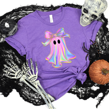 Load image into Gallery viewer, Wholesale Shiny Ghost Graphic Tee - Heather Team Purple Tee
