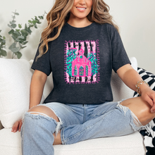 Load image into Gallery viewer, Wholesale Let Us Adore Him Pink Graphic Tee - Dark Grey Heather Tee
