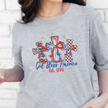 Load image into Gallery viewer, Wholesale Patriotic Cross Graphic Tee - Grey Tee
