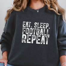 Load image into Gallery viewer, Wholesale Eat Sleep Football Repeat Graphic Sweatshirt - Dark Heather
