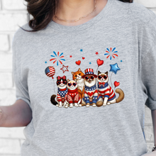 Load image into Gallery viewer, Wholesale Cats Patriotic Graphic Tee - Grey Tee
