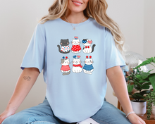 Load image into Gallery viewer, Wholesale Patriotic Cats Graphic Tee - White Tee
