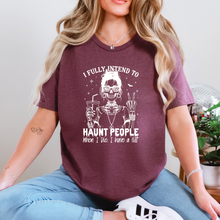 Load image into Gallery viewer, Wholesale Haunt People Graphic Tee - Heather Maroon Tee
