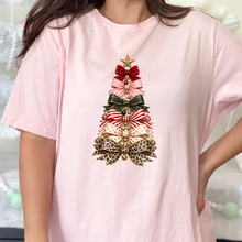 Load image into Gallery viewer, Wholesale Christmas Bow Tree Graphic Tee - Soft Pink
