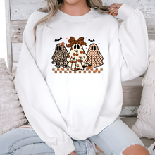 Load image into Gallery viewer, Wholesale Preppy Halloween Ghosts Graphic Tee or Sweatshirt - White Sweatshirt

