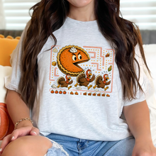 Load image into Gallery viewer, Wholesale Thanksgiving Pie Chasing Turkey Graphic Tee - Ash
