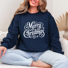 Load image into Gallery viewer, Wholesale Merry Christmas Script Sweatshirt - Navy Sweatshirt
