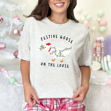 Load image into Gallery viewer, Wholesale Festive Goose On the Loose Graphic Tee - Ash Tee
