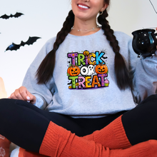 Load image into Gallery viewer, Wholesale Trick or Treat Graphic Tee or Sweatshirt - Grey Sweatshirt
