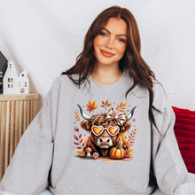 Load image into Gallery viewer, Wholesale Fall Highland Cow Graphic Tee or Sweatshirt - Grey Sweatshirt
