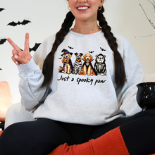 Load image into Gallery viewer, Wholesale Dog Spooky Paw Graphic Tee or Sweatshirt - Ash Sweatshirt
