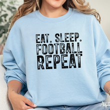 Load image into Gallery viewer, Wholesale Eat Sleep Football Repeat Graphic Sweatshirt - Light Blue
