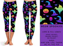 Load image into Gallery viewer, Ready To Ship - Neon Spookies Full and Capri Length Leggings
