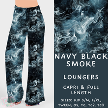Load image into Gallery viewer, Ready to Ship - Navy Black Smoke Full Length Loungers TC &amp; Capri Loungers OS
