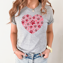 Load image into Gallery viewer, Wholesale Paw Heart - Grey Tee
