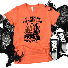 Load image into Gallery viewer, Wholesale All Men are Cremated Equal Graphic Tee - Heather Orange Tee
