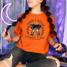 Load image into Gallery viewer, Wholesale Spooky Witch Social Club Graphic Tee - Orange Tee
