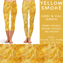 Load image into Gallery viewer, In Production - Batch #291 - Yellow Smoke Capri Length Leggings - No Pocket TC2

