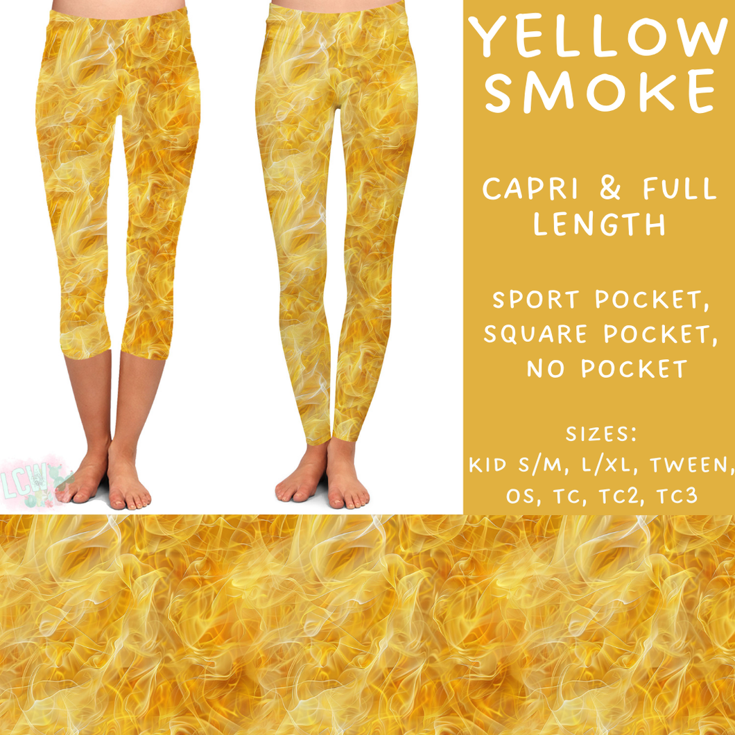 In Production - Batch #291 - Yellow Smoke Capri Length Leggings - No Pocket TC2