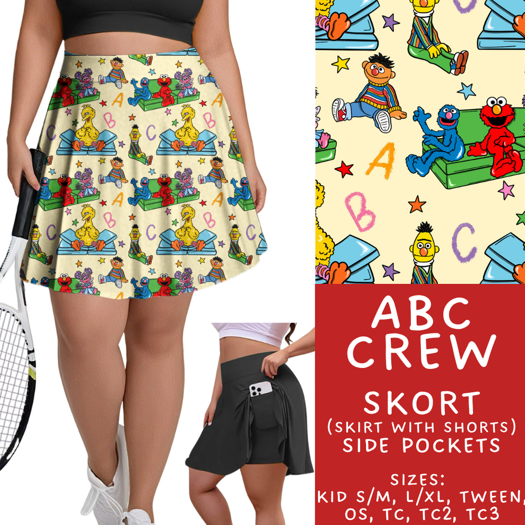 Batch #454 - Cool Characters 10 - Closes 11/26 - ETA mid Jan - ABC Crew Skort
