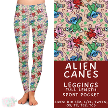 Load image into Gallery viewer, Batch #434 - Magical Christmas - Closes 10/22 - ETA early Dec - Alien Canes Full Length Leggings
