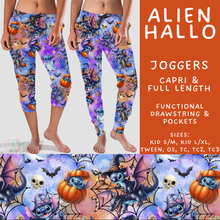 Load image into Gallery viewer, Batch #567 - Magical Character Halloween - Closes 8/10 - ETA early Oct - Alien Hallo Full and Capri Length Joggers
