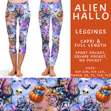 Load image into Gallery viewer, Batch #567 - Magical Character Halloween - Closes 8/10 - ETA early Oct - Alien Hallo Full and Capri Length Leggings

